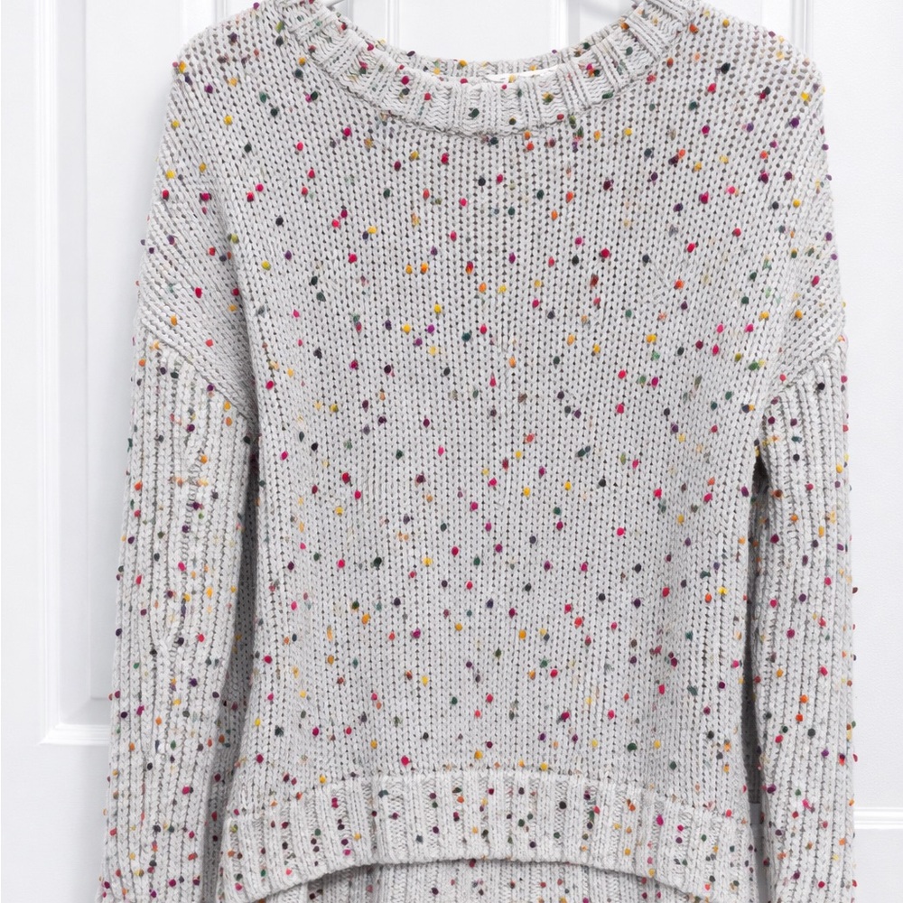 Seven7 Speckled Knit Crew Neck Sweater